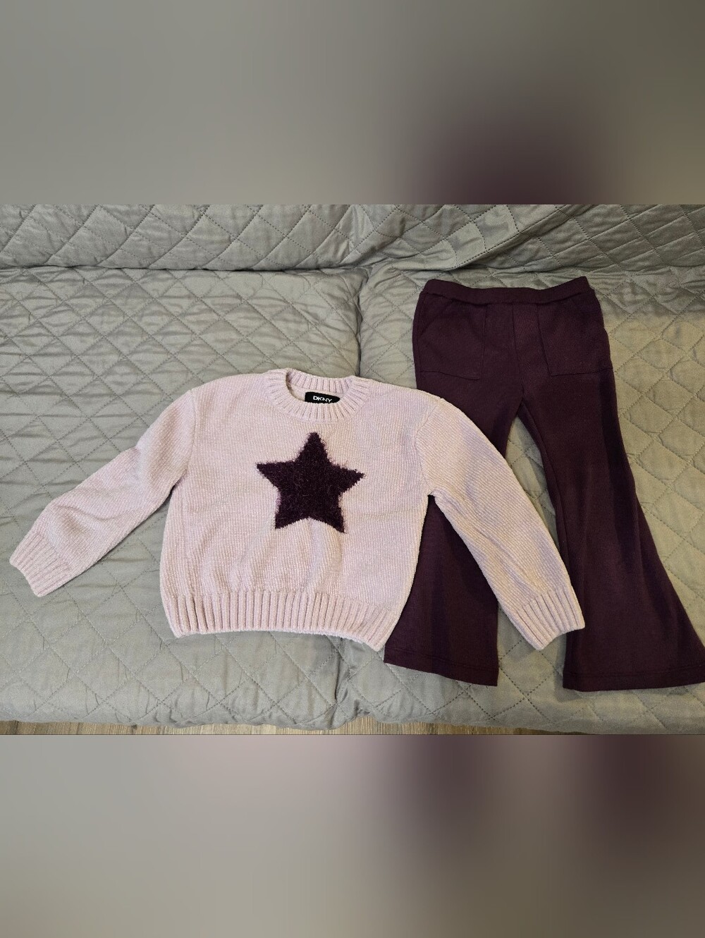 Toddler Girls DKNY Purple 2-Piece Sweater and Pants Set - Size 4T